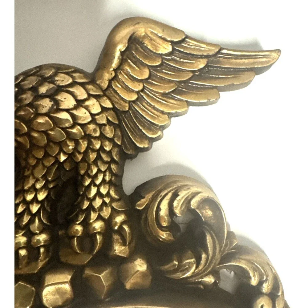Vintage Large 16.5 X 10 SYROCO 1960 Wall CONVEX Mirror Federal EAGLE 4010 Gold